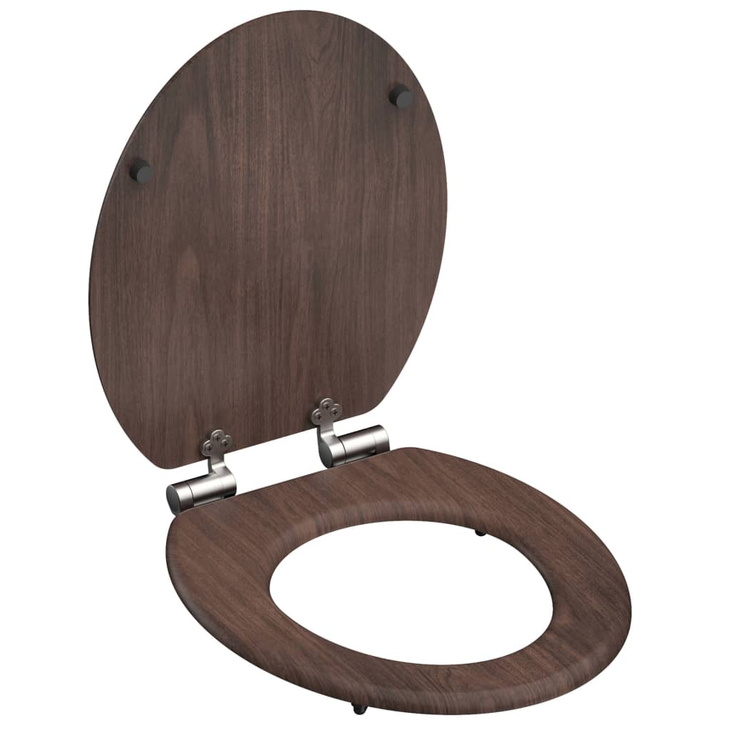Schütte toiletbril met soft-close dark wood mdf