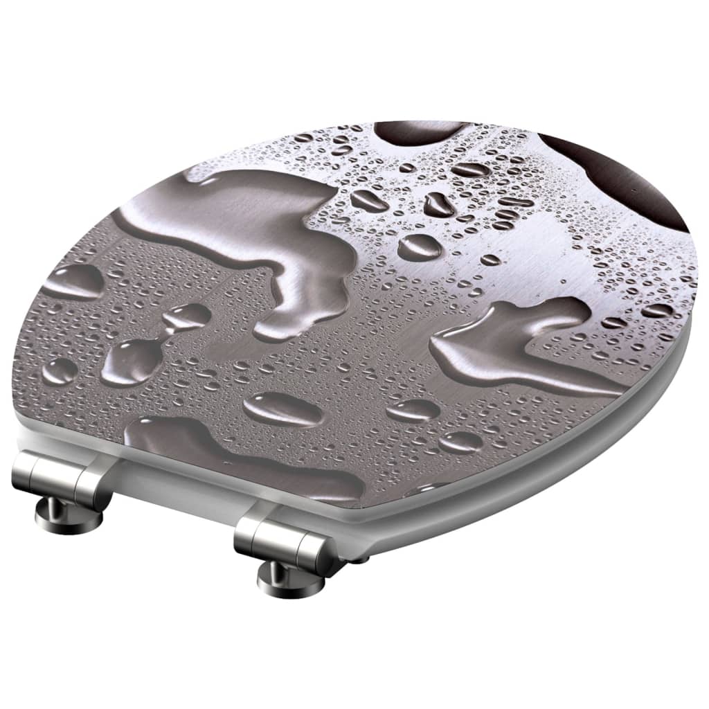 Schütte toiletbril met soft-close grey steel mdf hoogglans