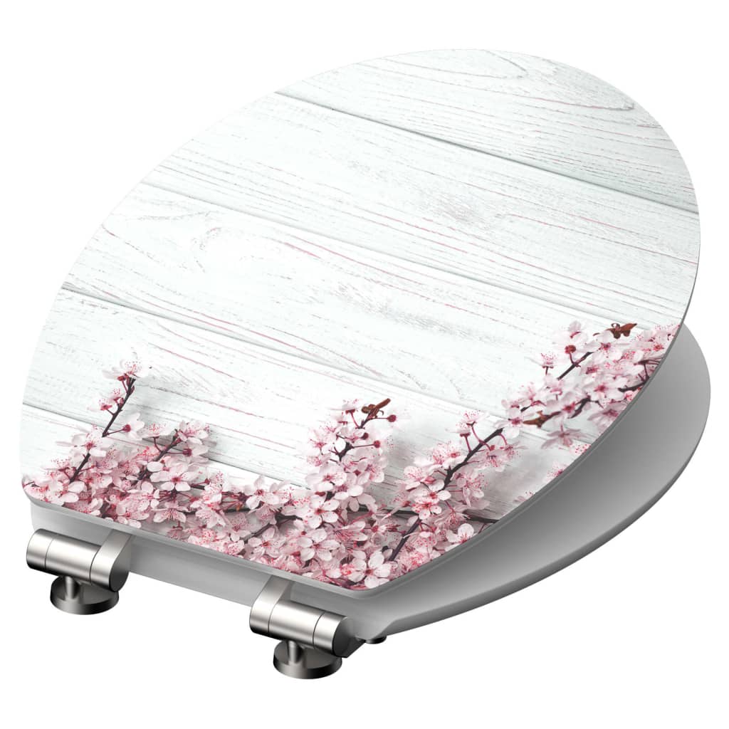 Schütte toiletbril met soft-close flowers wood mdf hoogglans