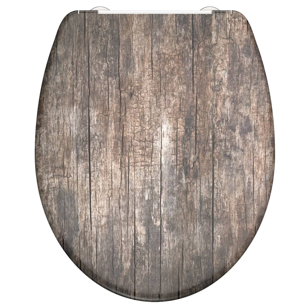 Schütte toiletbril met soft-close old wood duroplast met print