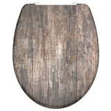 Schütte toiletbril met soft-close old wood duroplast met print