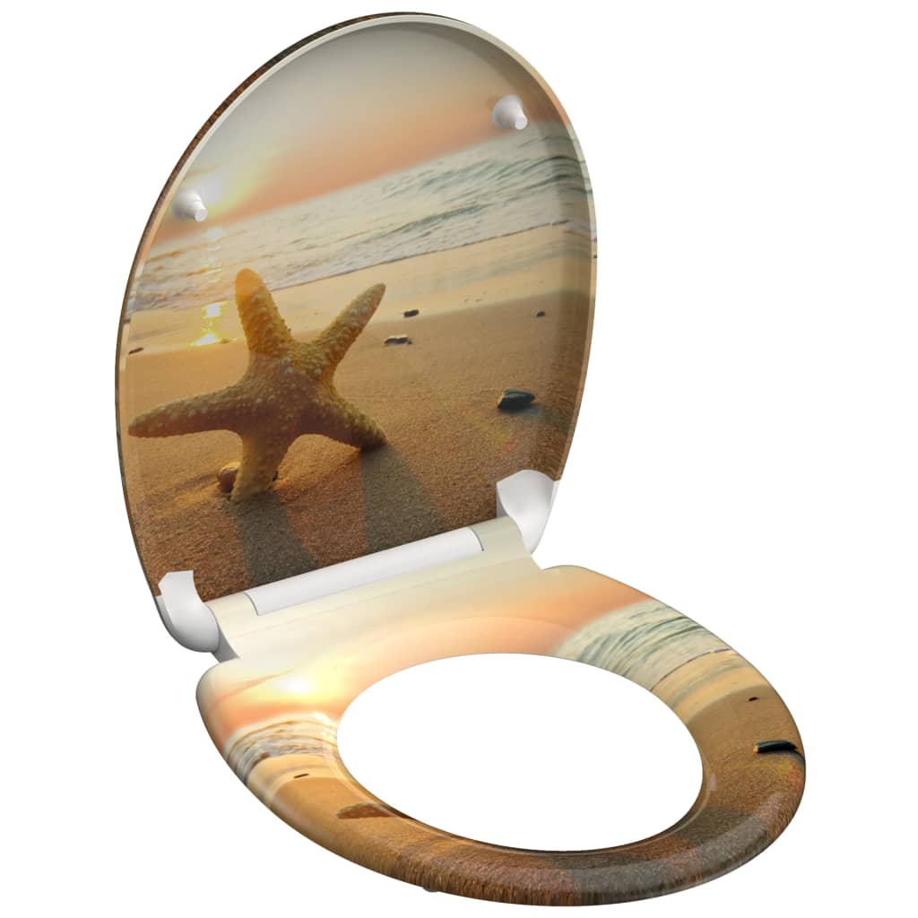 Schütte toiletbril met soft-close sea star duroplast met print