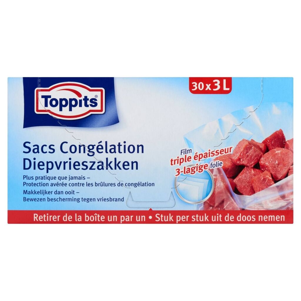 Toppits diepvrieszakjes 3l 30 stuks