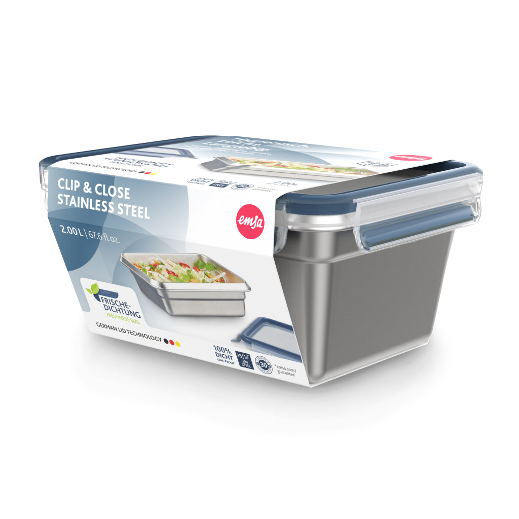 Emsa n1150600 clip and close vershoudbakje 2l rvs