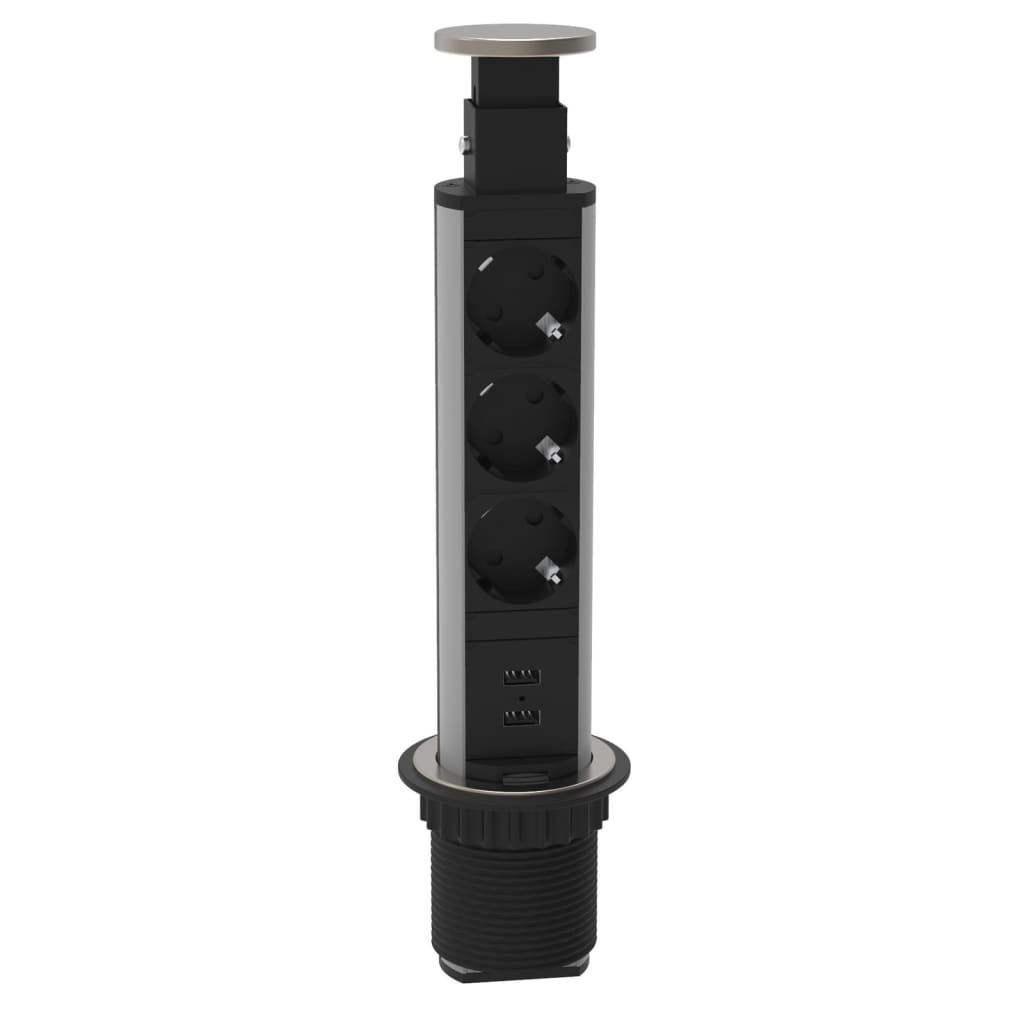 Schütte stopcontact inbouw drievoudig e1 zwart