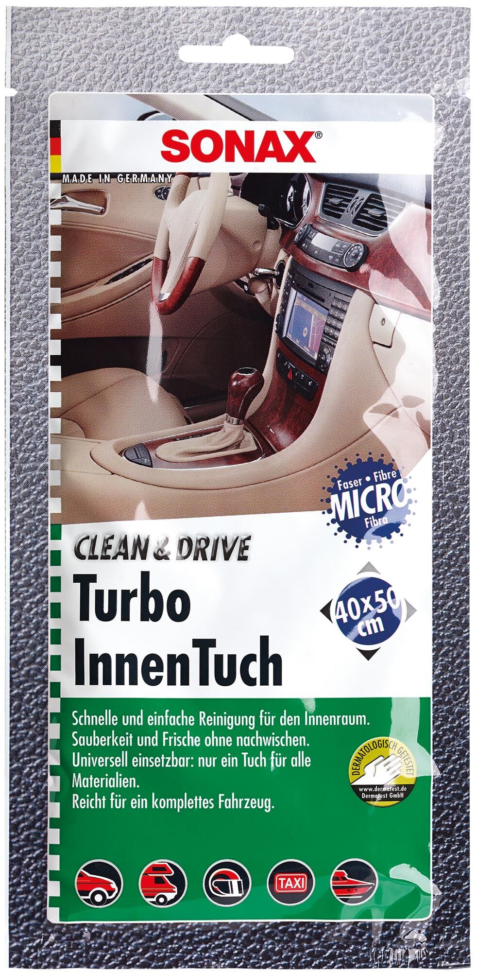 Sonax reinigingsdoek clean drive turboinnentuch cleaning cloths 1er clean drive