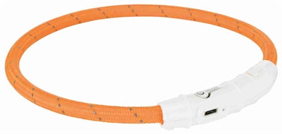 Trixie Halsband hond flitslichthalsband usb tpu nylon oranje