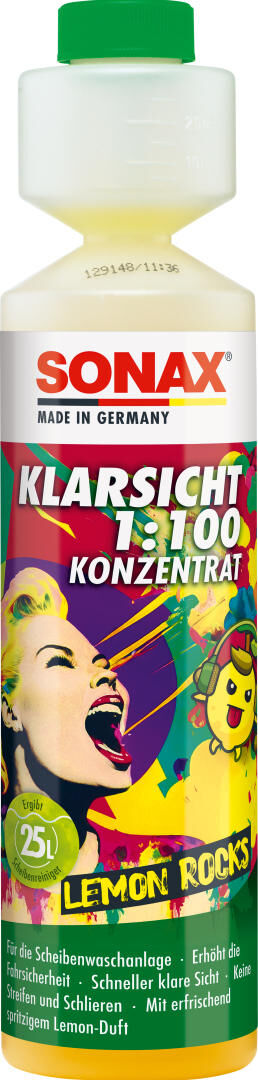 Sonax ruitenreiniger klarsicht 1:100 clear view conc. 250 ml lemon rocks