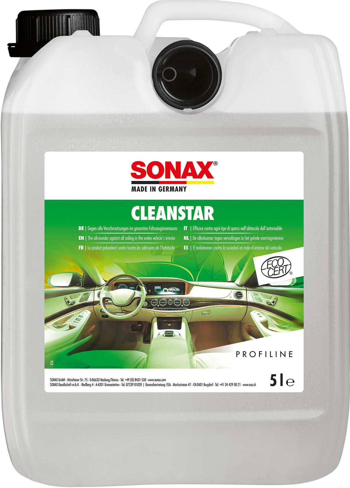 Sonax interieurreiniger cleanstar ecocert . cleanstar ecocert 5 l kanister