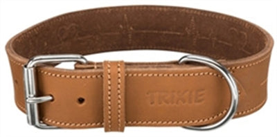 Trixie Halsband hond rustiek vetleer hartslag bruin