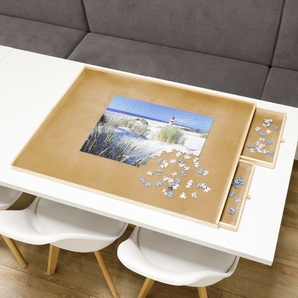 Hi puzzeltafel met 4 lades 76x57x4,5 cm hout
