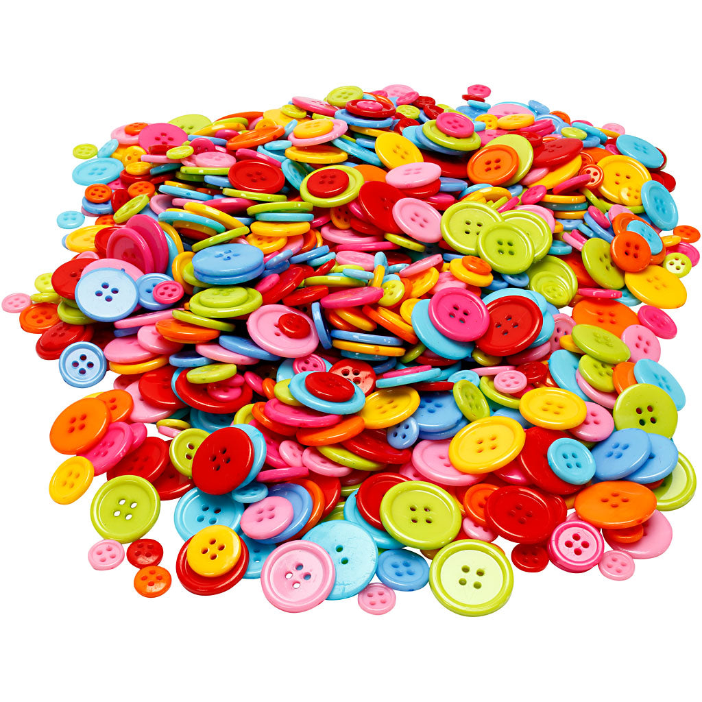Creative company knopen mix, d 10+15+20+22 mm, 500 gr 1 doos