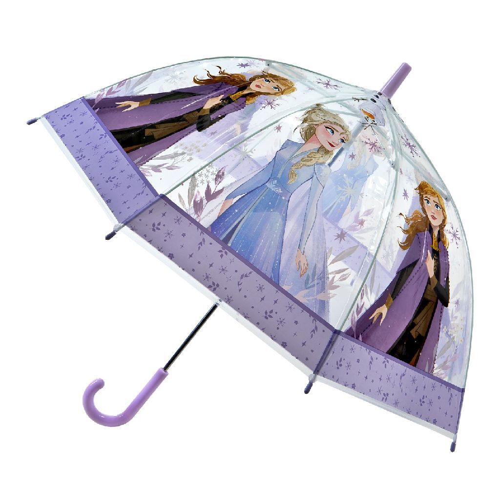 Disney frozen kinderparaplu 70 cm paars transparant