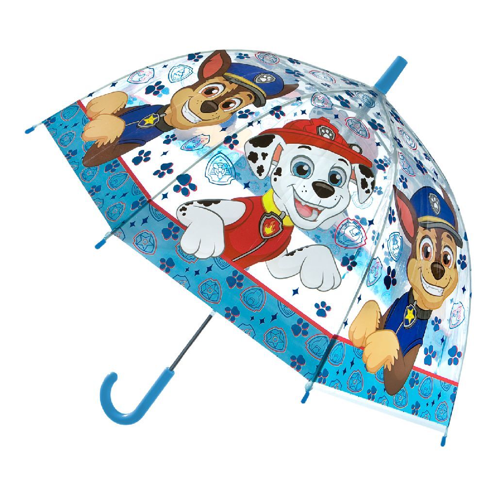Undercover paw Patrol kinderparaplu 69 cm blauw transparant