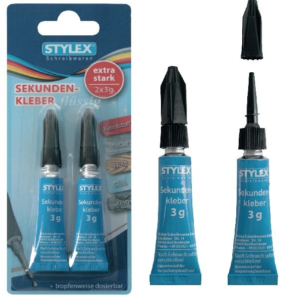 Stylex secondenlijm 3 ml 2 stuks