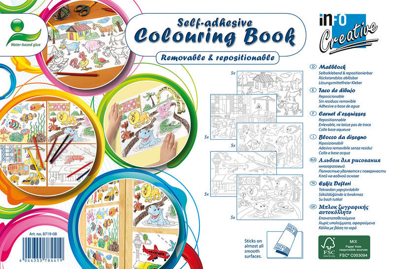Info notes in-8719-08 kleurboek 300mm x 200mm colouring book
