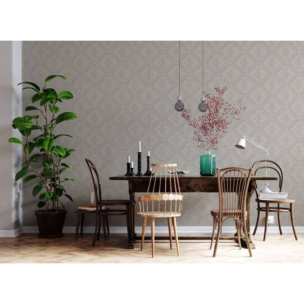 Noordwand behang topchic tone on tone diamonds metallic beige