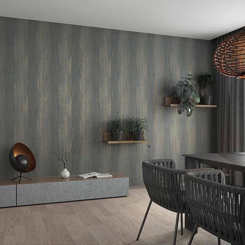 Noordwand behang topchic stripes effect metallic grijs