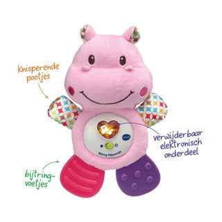 VTech Bijtring Nijlpaardje Roze