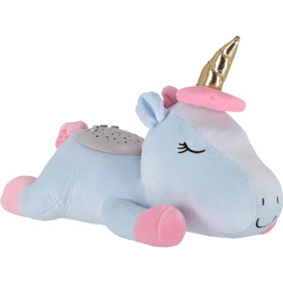 Unicorn knuffelprojector blauw