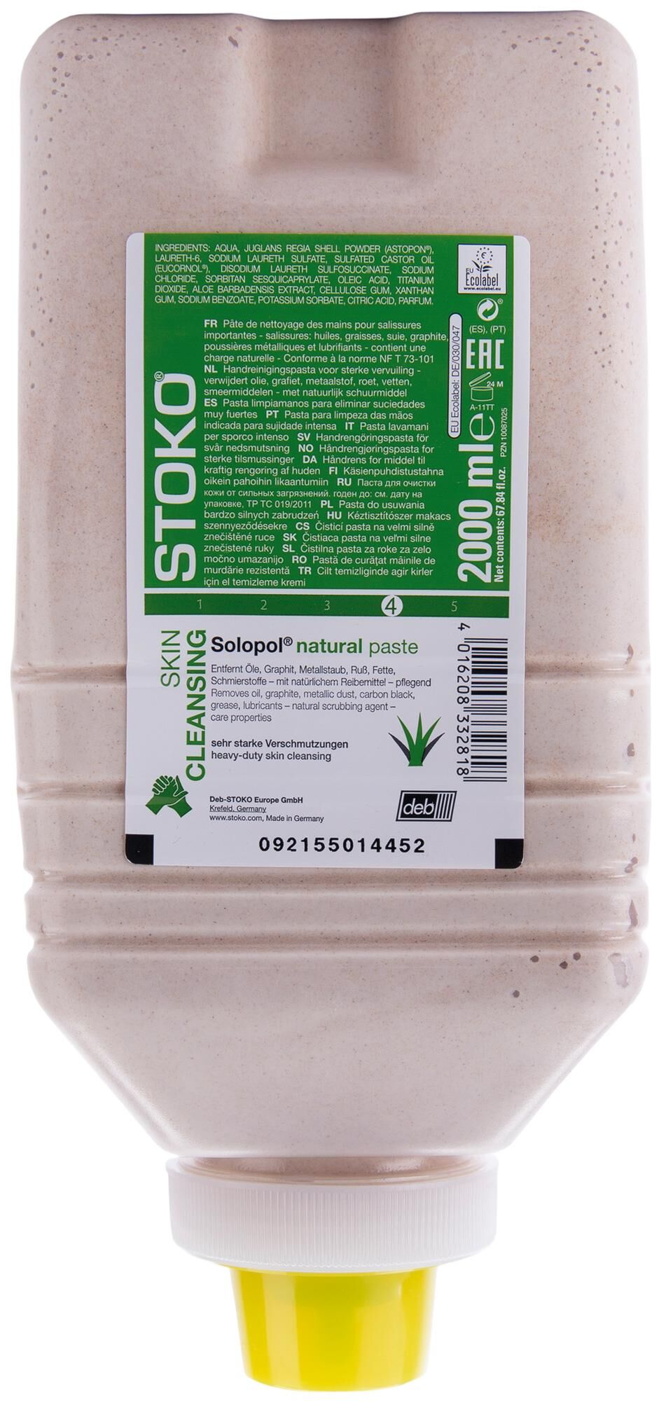 Stoko handreiniger solopol natural solopol 2000 ml deb- hand cleaner