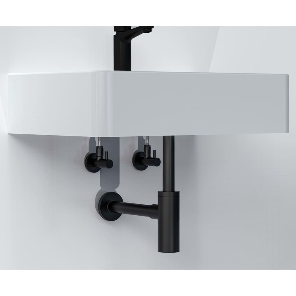 Schütte hoeksifon met rozet ms 10 mm q zwart
