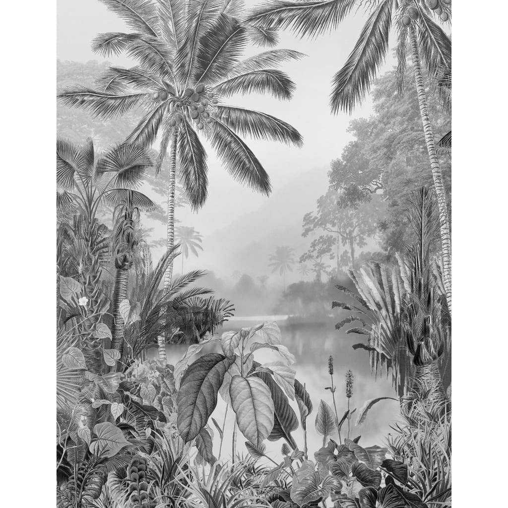 Komar fotobehang lac tropical black white 200x270 cm