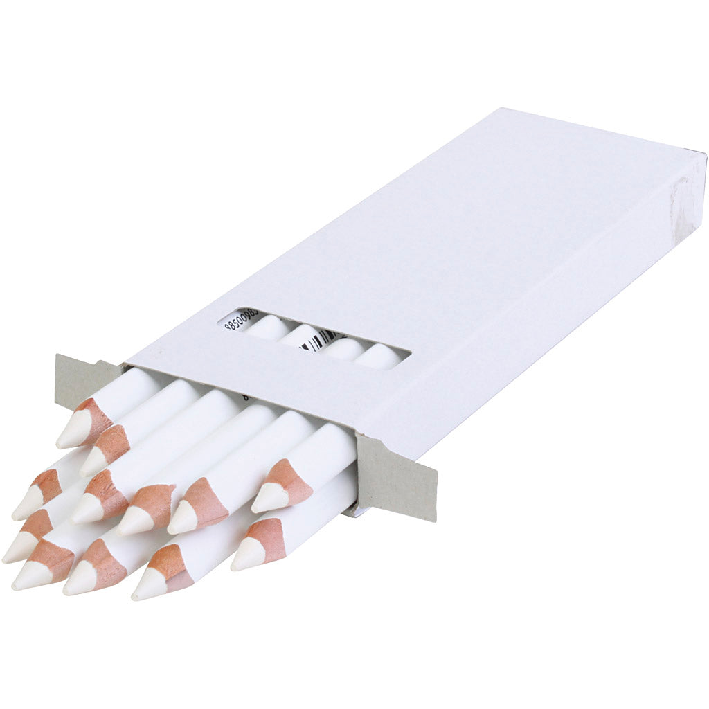 Edu3 edu jumbo kleurpotlood, dikte 10 mm, vulling 6,25 mm, wit, 12 stuk 1 doos