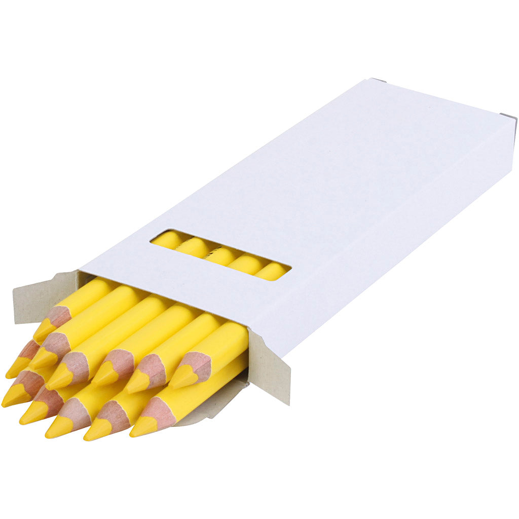 Edu3 edu jumbo kleurpotlood, dikte 10 mm, vulling 6,25 mm, lichtgeel, 12 stuk 1 doos