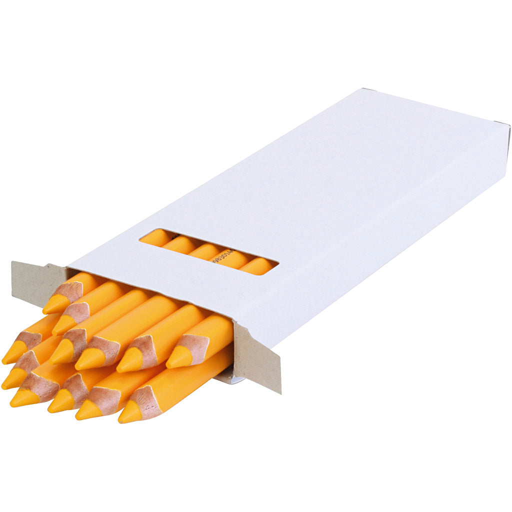 Edu3 edu jumbo kleurpotlood, dikte 10 mm, vulling 6,25 mm, donkergeel, 12 stuk 1 doos