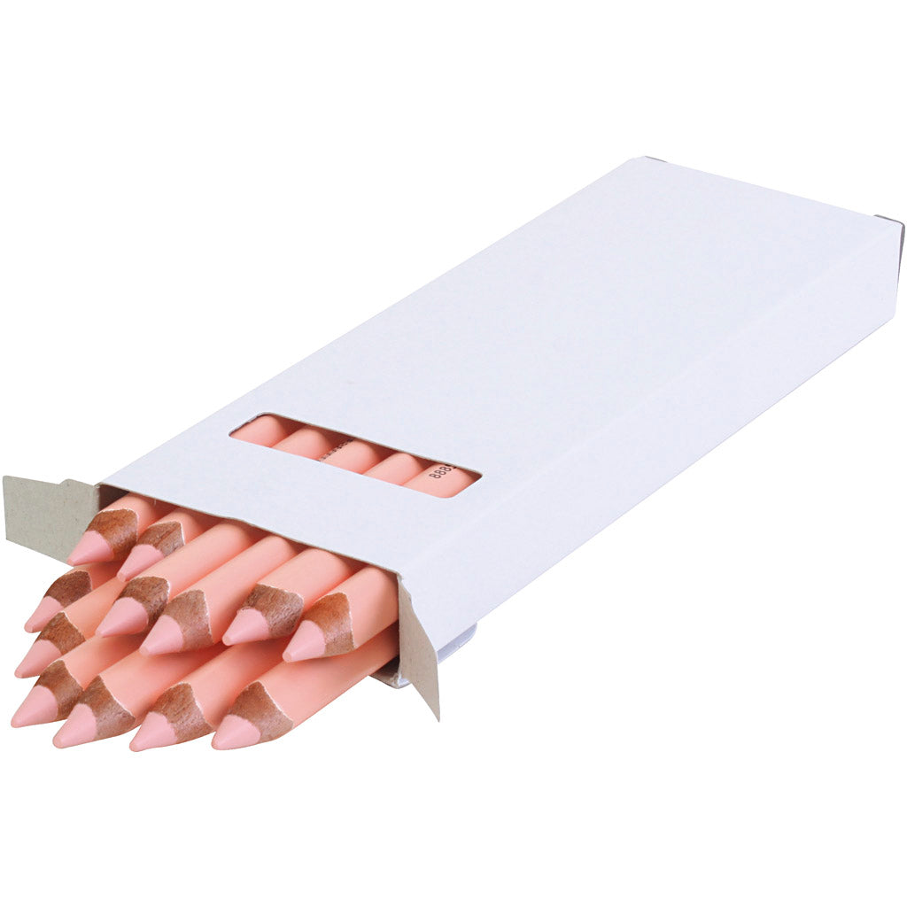 Edu3 edu jumbo kleurpotlood, dikte 10 mm, vulling 6,25 mm, lichtroze, 12 stuk 1 doos