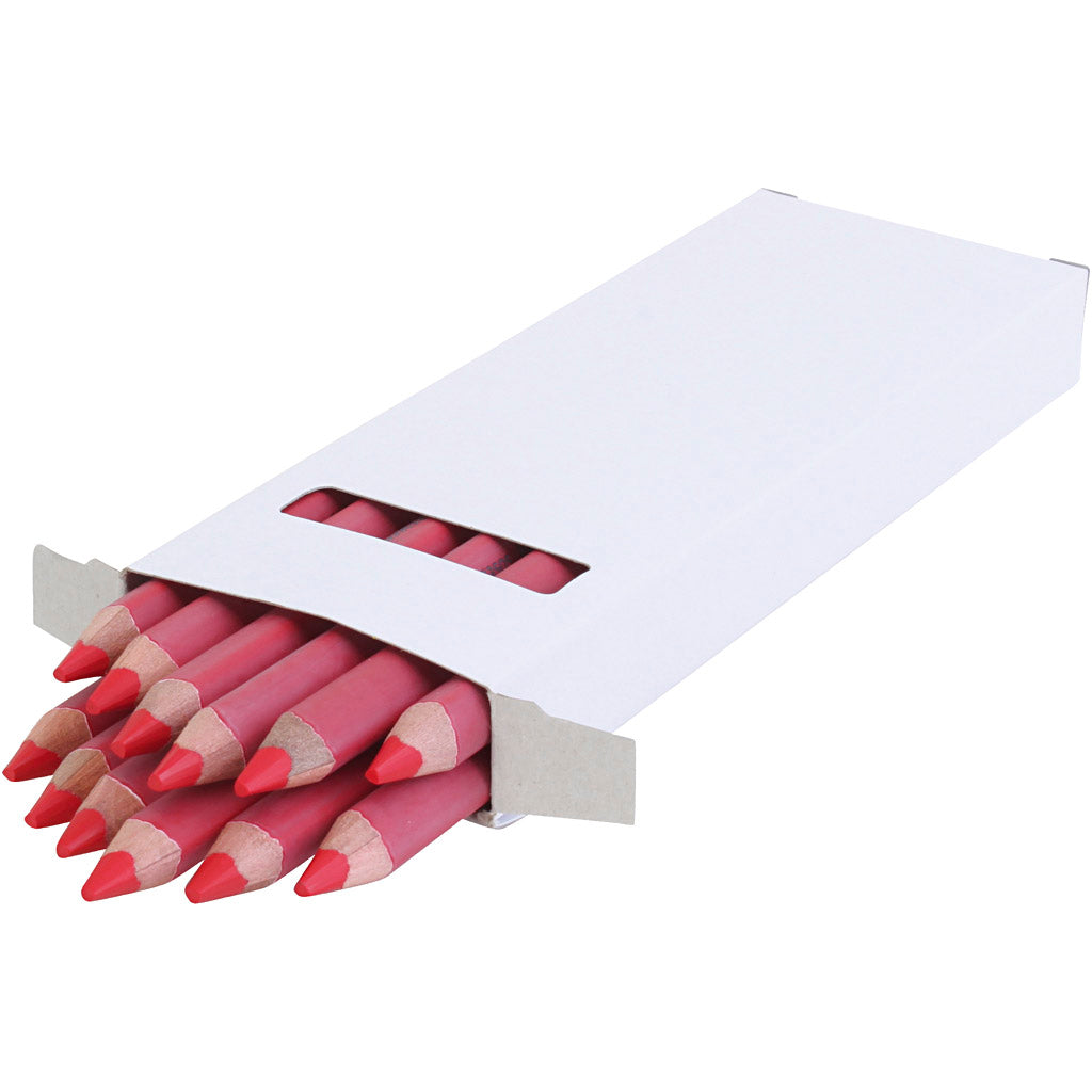 Edu3 edu jumbo kleurpotlood, dikte 10 mm, vulling 6,25 mm, rood, 12 stuk 1 doos
