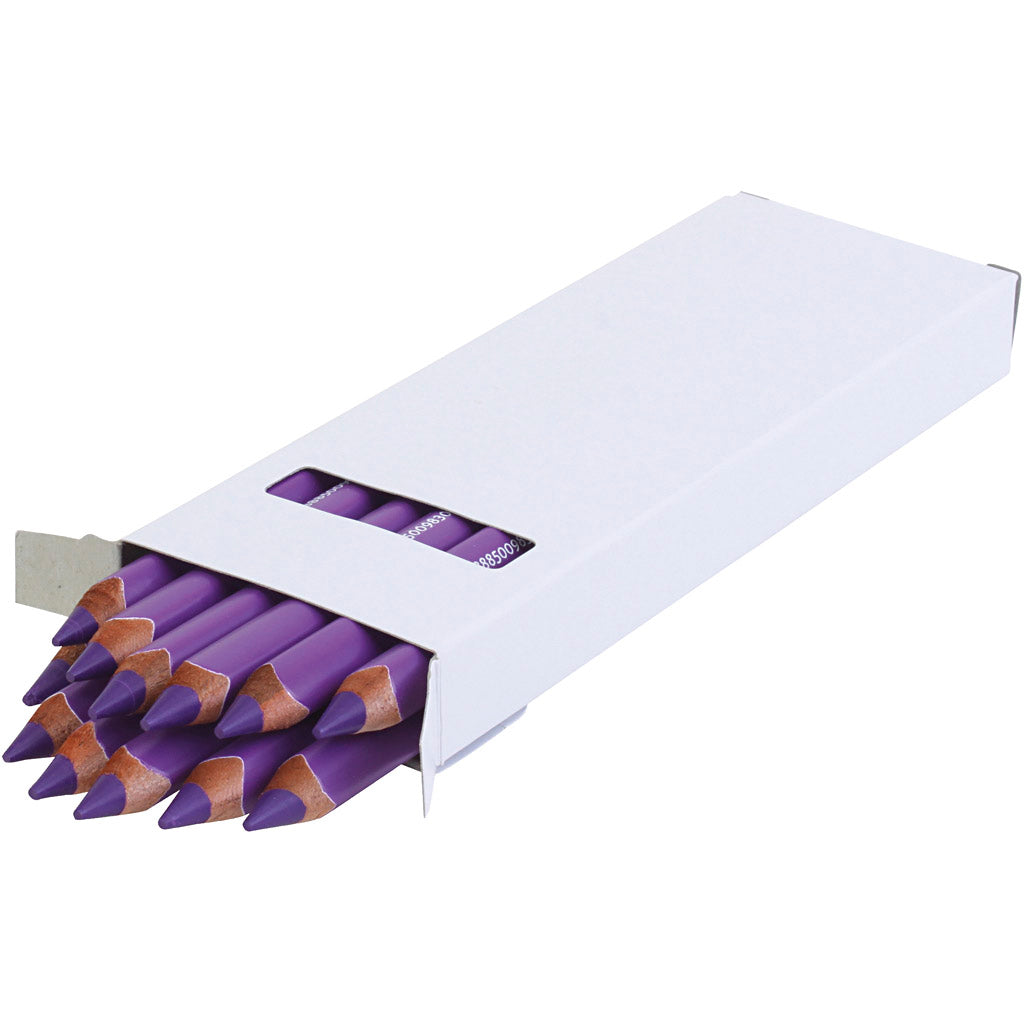 Edu3 edu jumbo kleurpotlood, dikte 10 mm, vulling 6,25 mm, violet, 12 stuk 1 doos