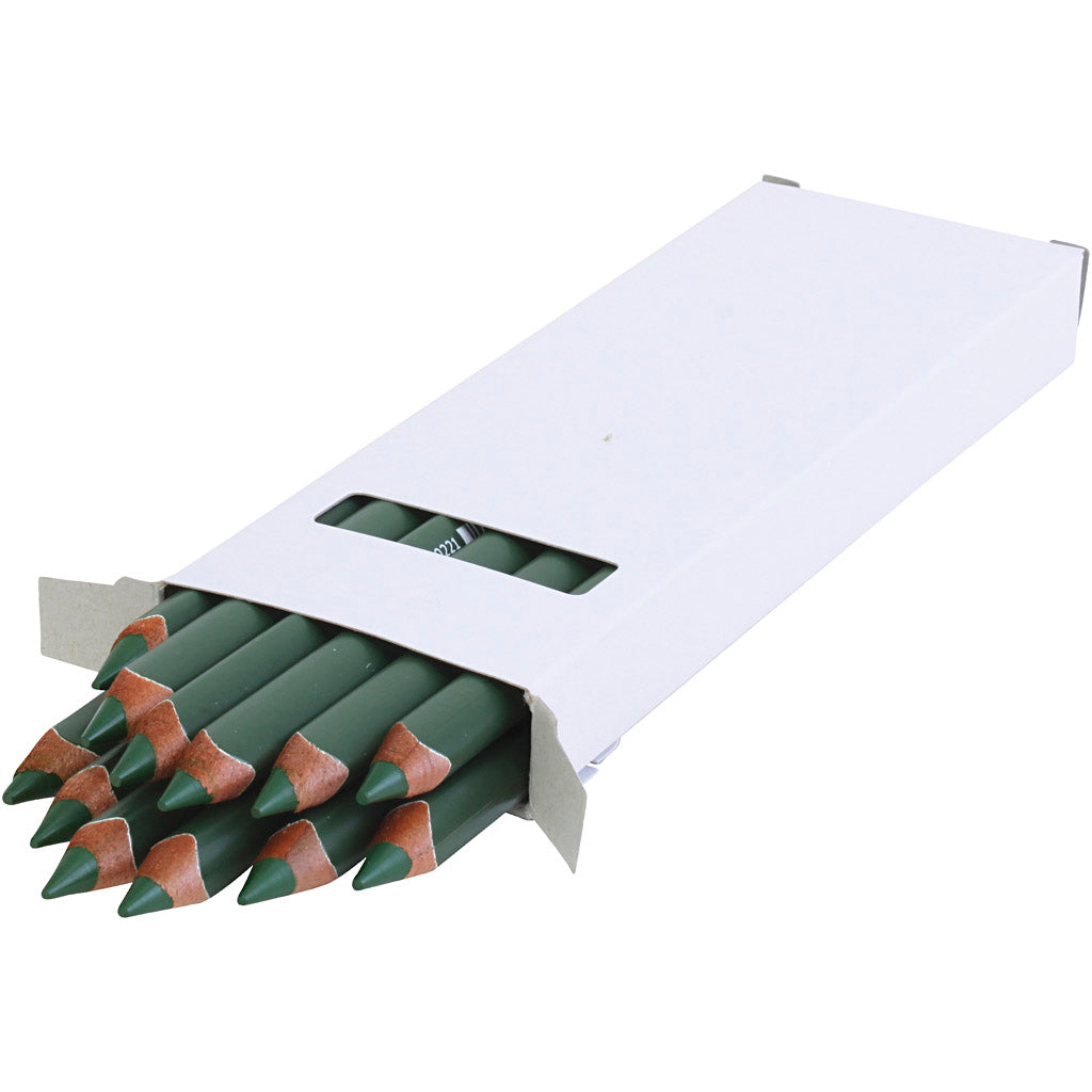 Edu3 edu jumbo kleurpotlood, dikte 10 mm, vulling 6,25 mm, donkergroen, 12 stuk 1 doos