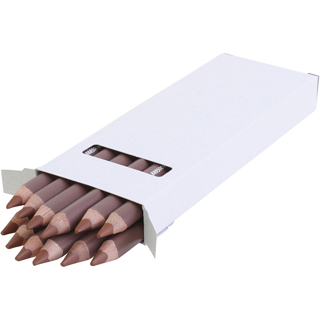 Edu3 edu jumbo kleurpotlood, dikte 10 mm, vulling 6,25 mm, lichtbruin, 12 stuk 1 doos