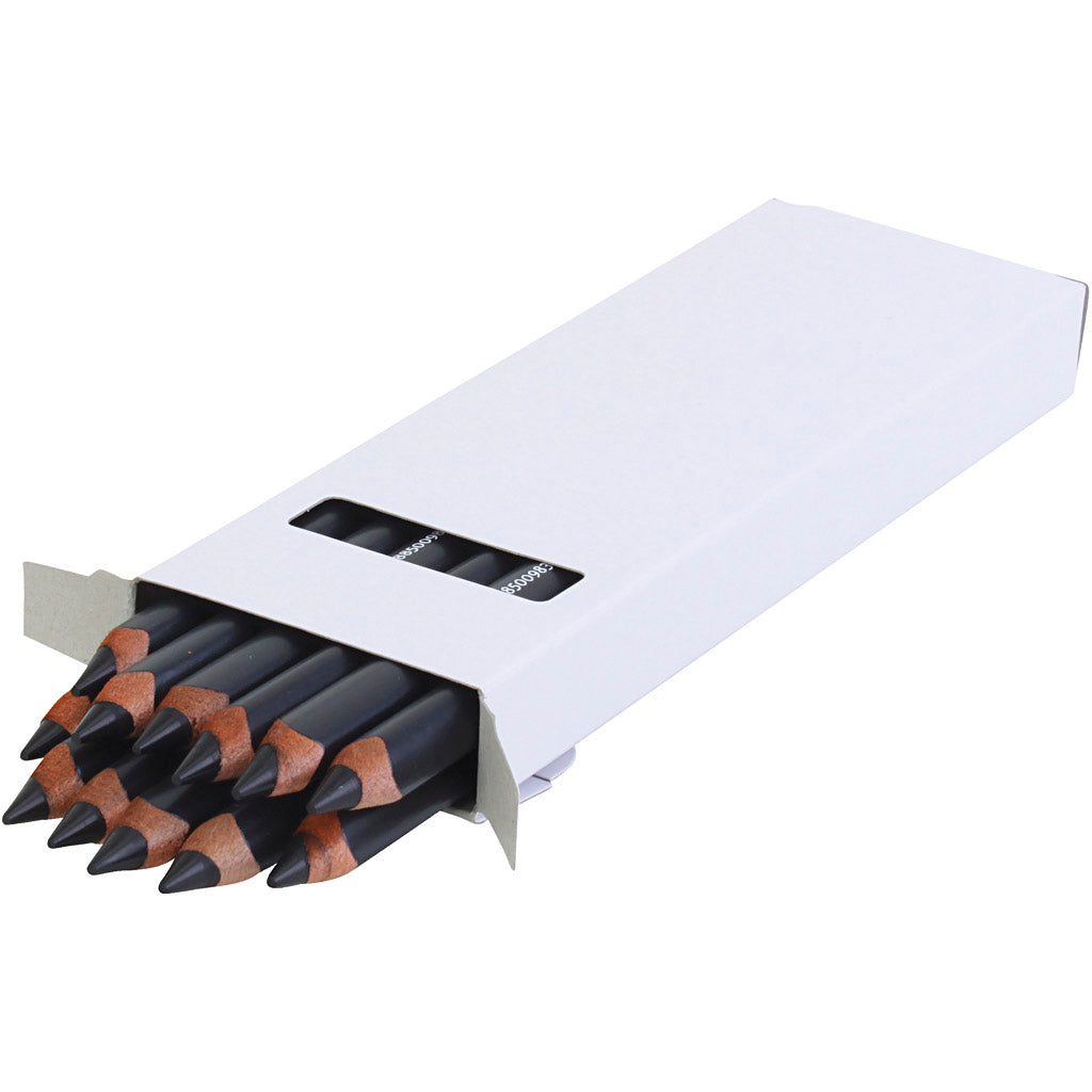 Edu3 edu jumbo kleurpotlood, dikte 10 mm, vulling 6,25 mm, zwart, 12 stuk 1 doos