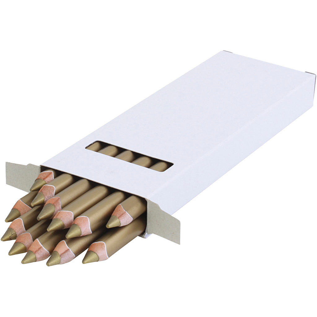 Edu3 edu jumbo kleurpotlood, dikte 10 mm, vulling 6,25 mm, goud, 12 stuk 1 doos