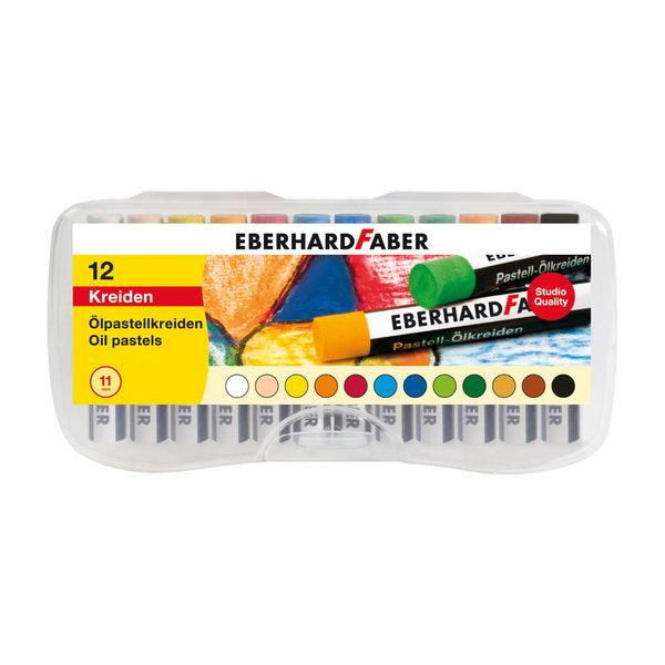 Eberhard faber ef-522013 oliepastelkrijt 11mm doos a 12 st assorti