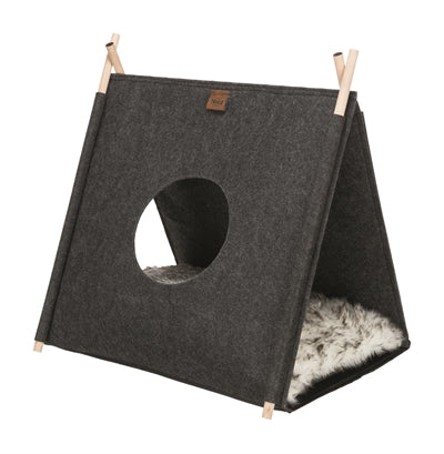 Trixie Kattenmand tent elfie met kussenvilt antraciet
