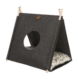 Trixie Kattenmand tent elfie met kussenvilt antraciet