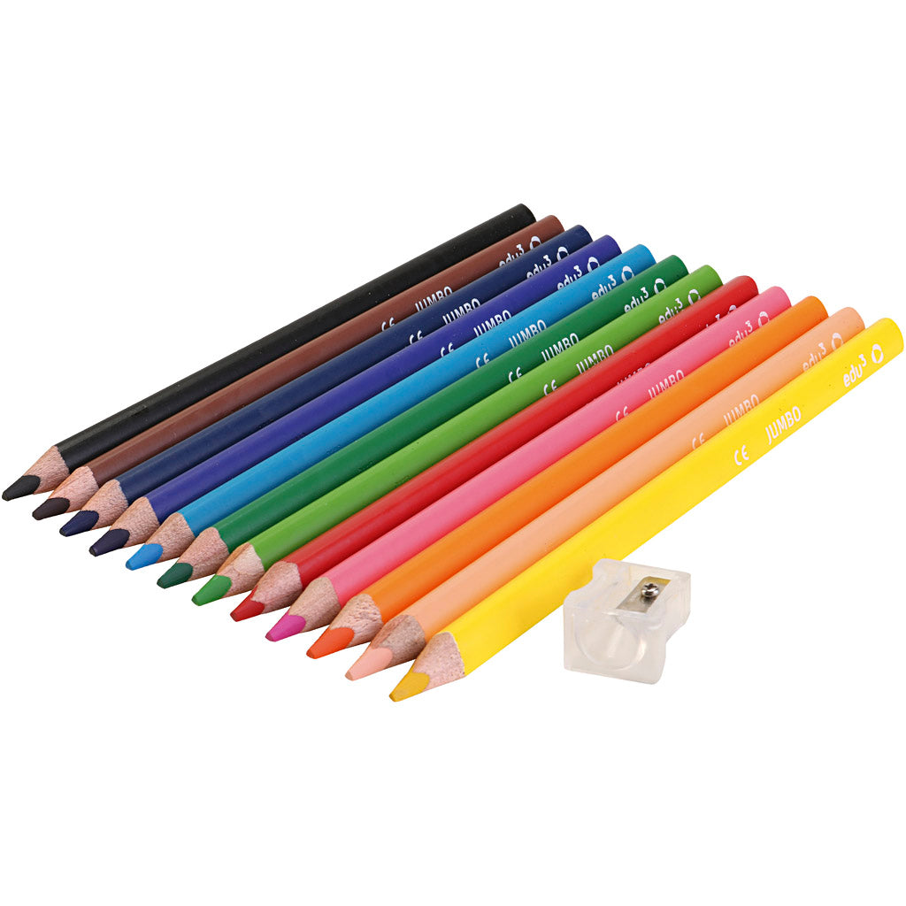 Edu3 dikte 10 mm, vulling 5 mm, diverse kleuren, 12 stuk 1 doos