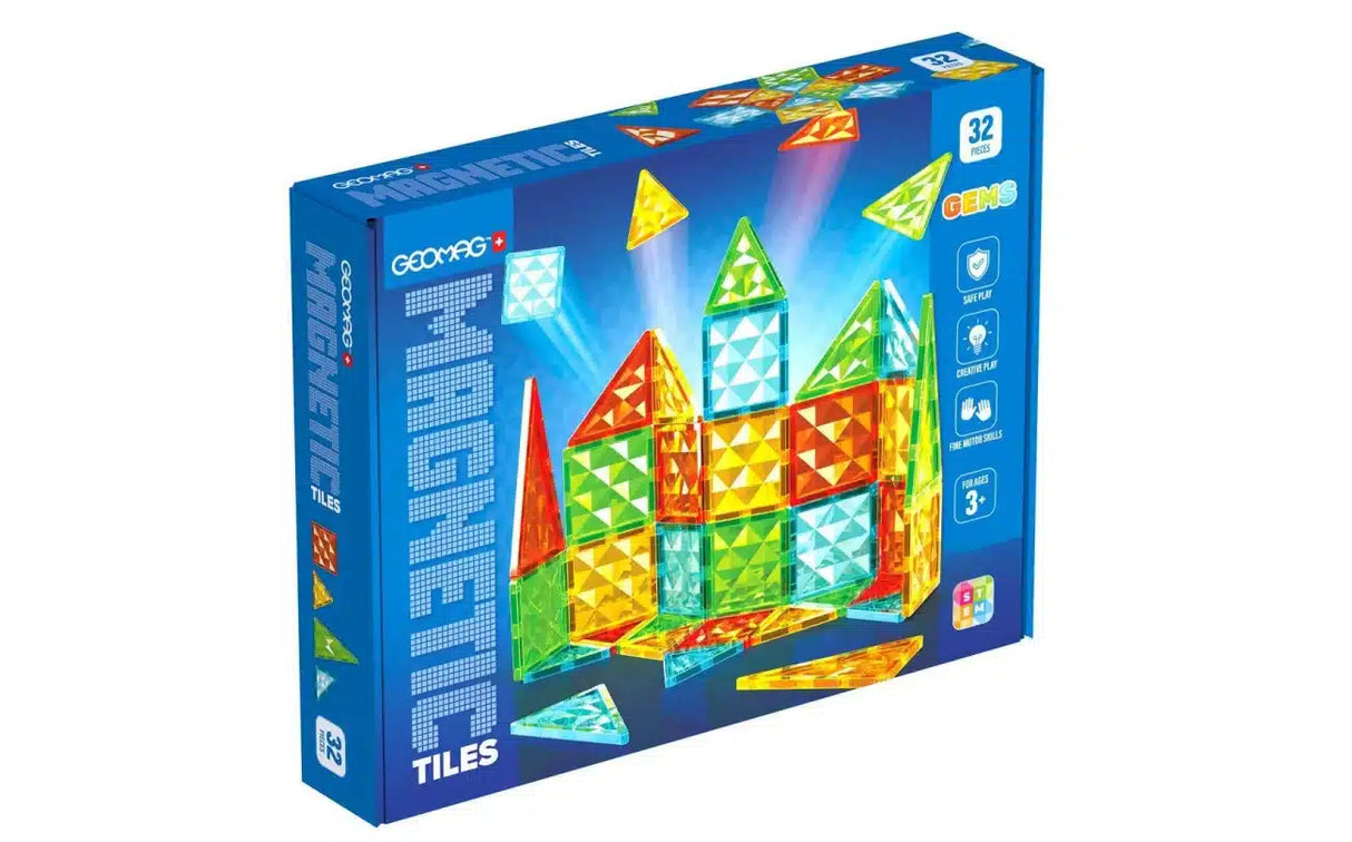 Oku geomag magnetic tiles gems 32 delig