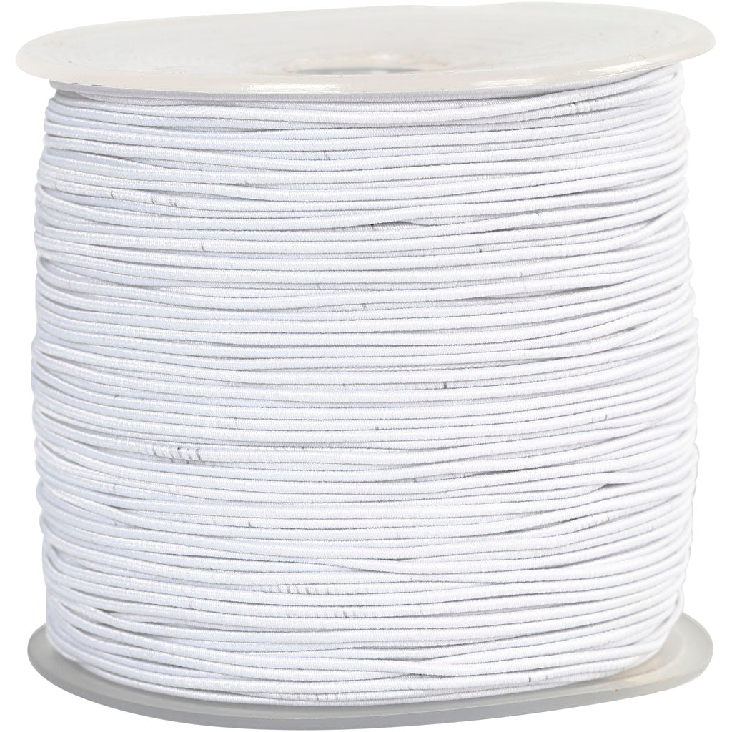 Creativ company elastisch koord, dikte 1 mm, wit, 250 m 1 rol