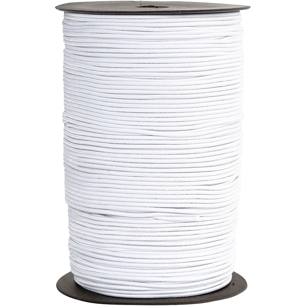 Creativ company elastisch koord, dikte 2 mm, wit, 250 m 1 rol