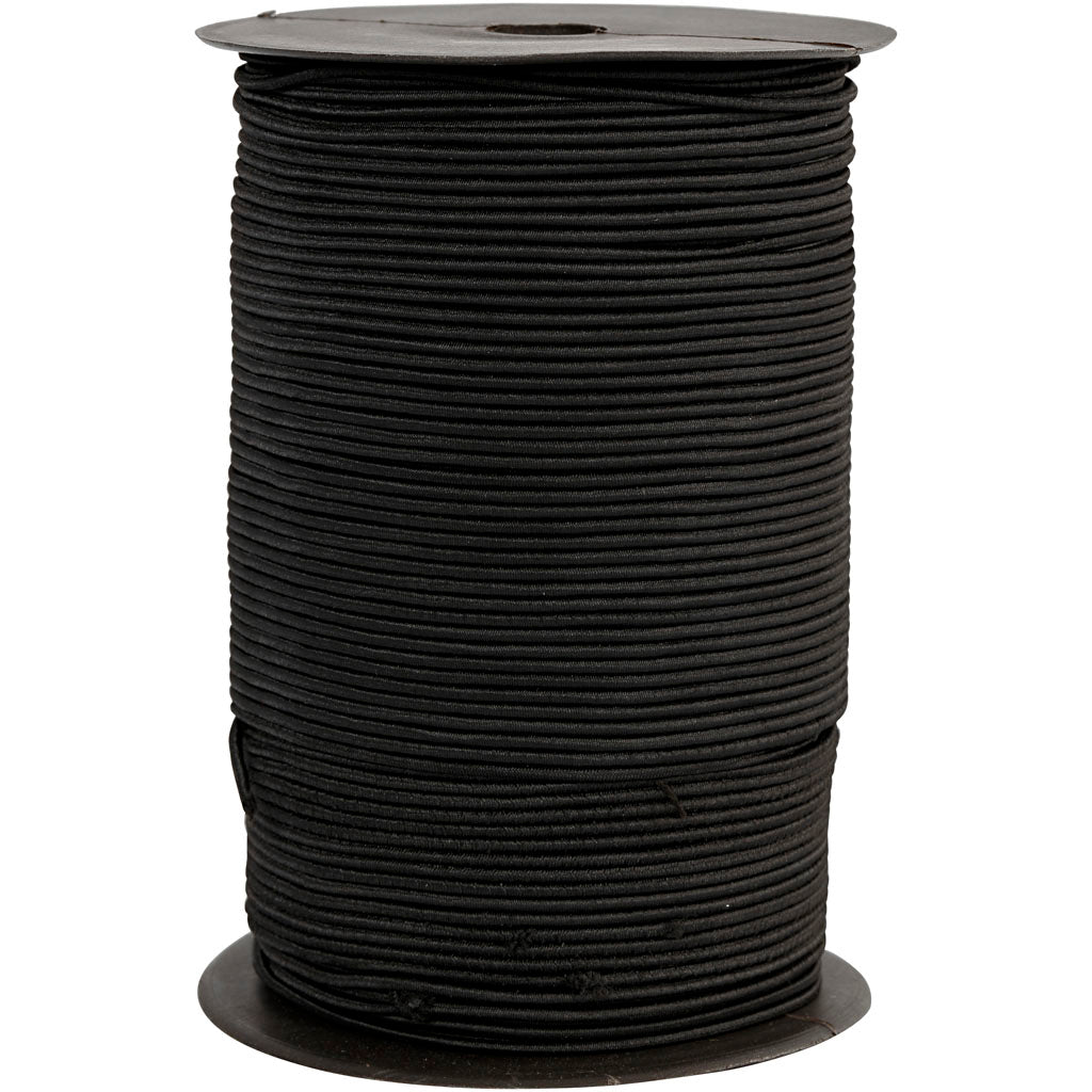 Creativ company elastisch koord, dikte 2 mm, zwart, 250 m 1 rol