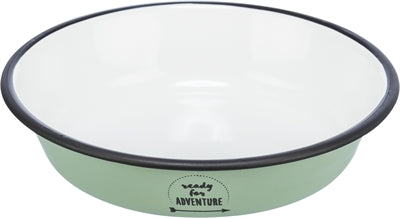 Trixie Voer waterbak plat emaille RVS groen