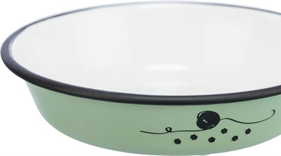 Trixie Voer waterbak plat emaille RVS groen