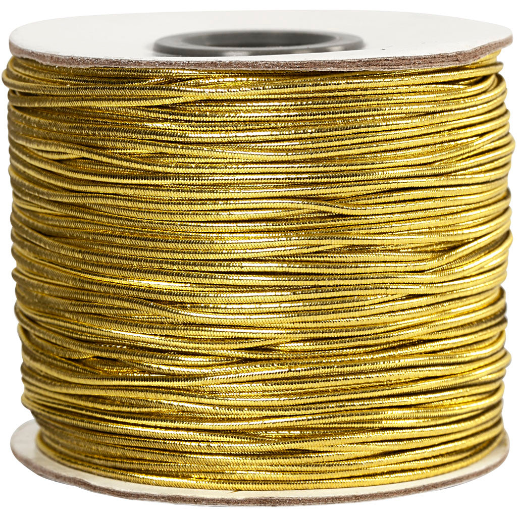 Creativ company elastisch koord, dikte 1 mm, goud, 100 m 1 rol