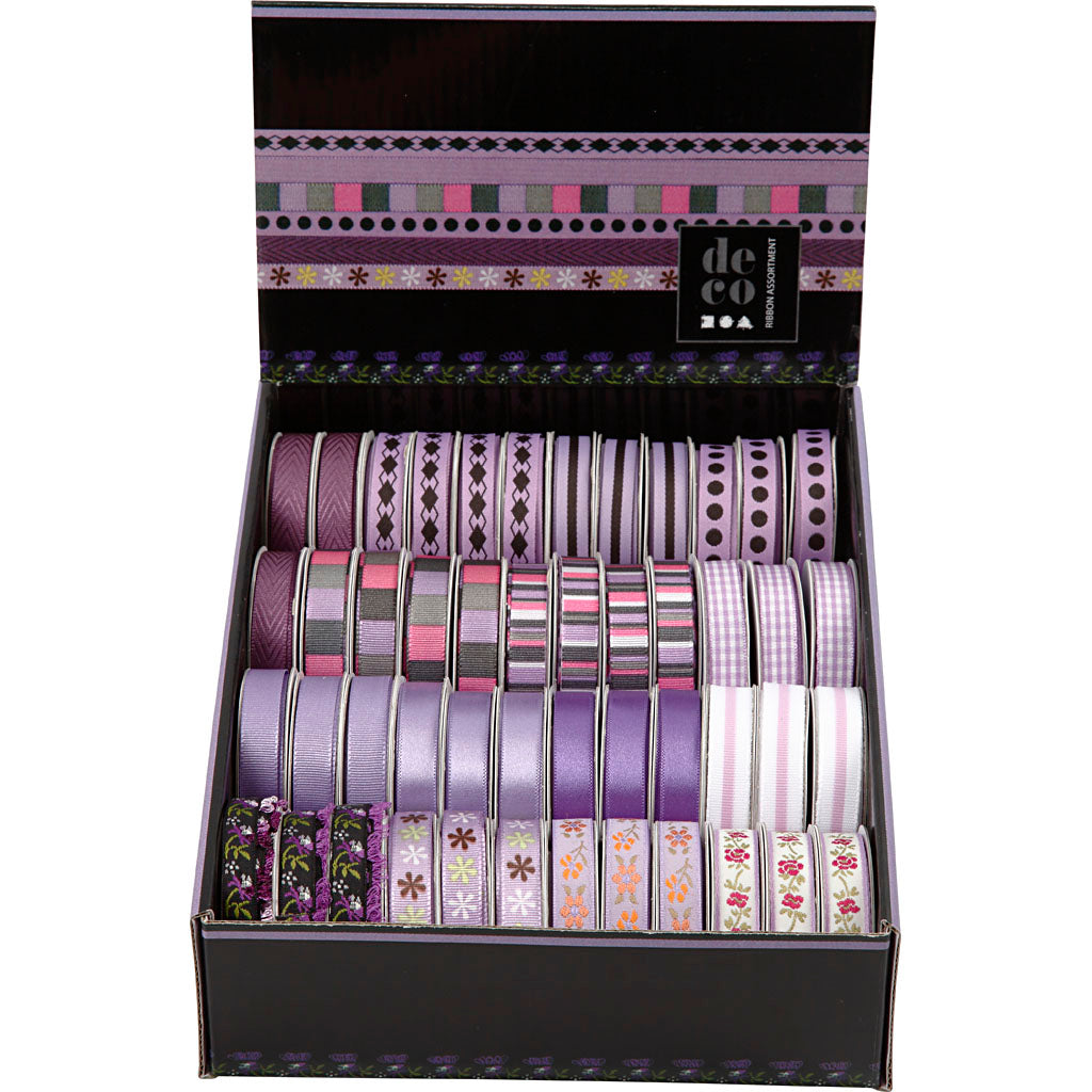 Creativ company decoratief lint, b: 10 mm, paars, 48x2 m 1 doos