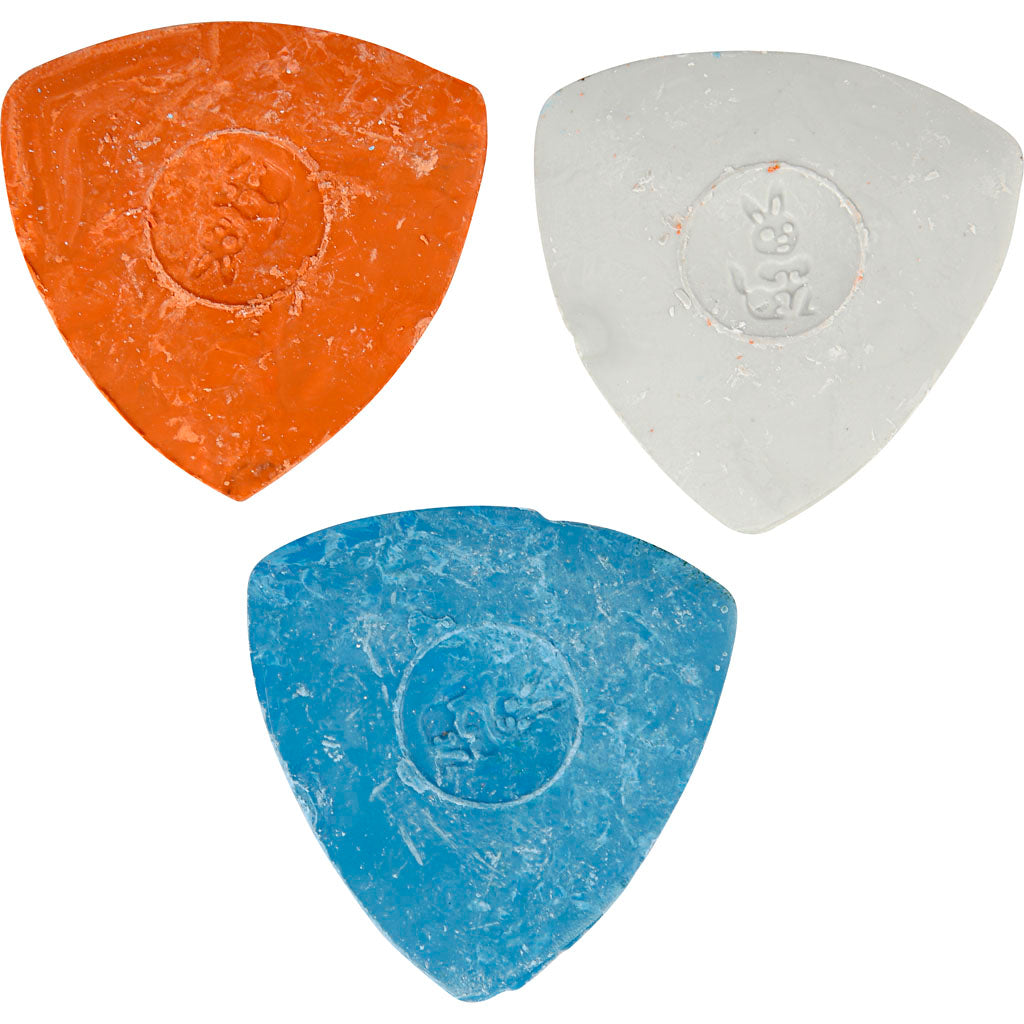 Creativ company kleermakerskrijt, d 5,5 cm, blauw, rood, wit, 3 stuk 1 doos